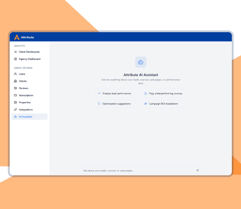 Attribute AI Assistant ready to answer questions about your leads and campaigns